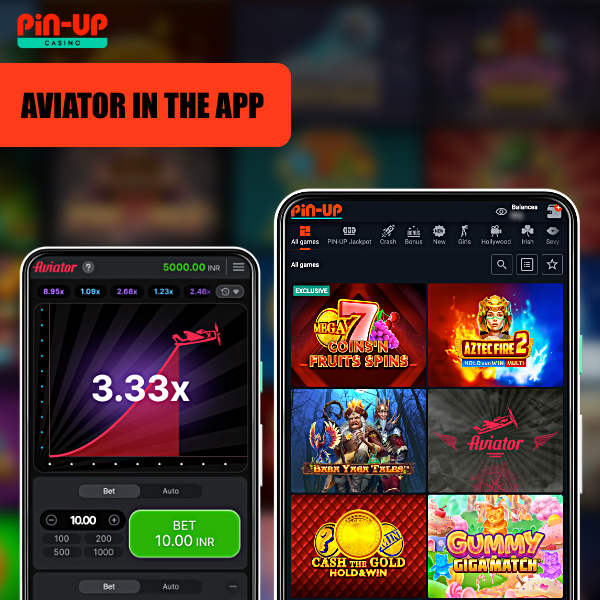 Aviator in the pin up casino app