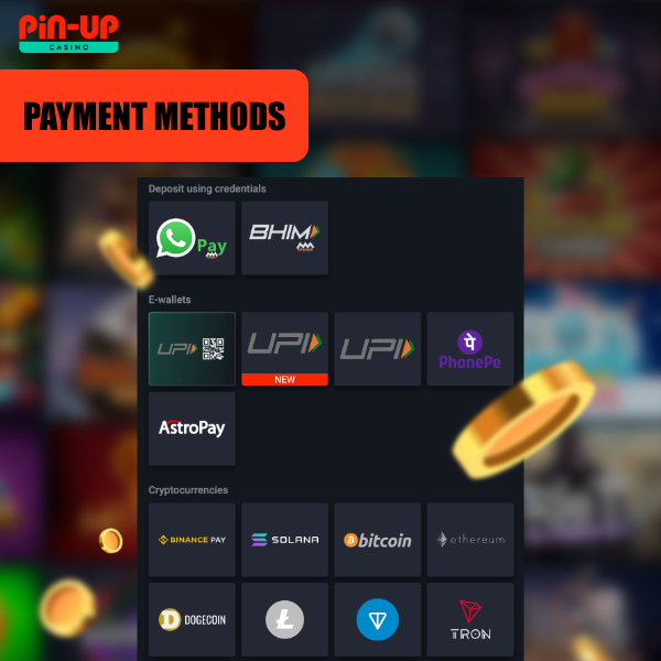 For users looking to make transactions at Pin Up, a diverse selection of payment options is readily accessible, ensuring a hassle-free experience.